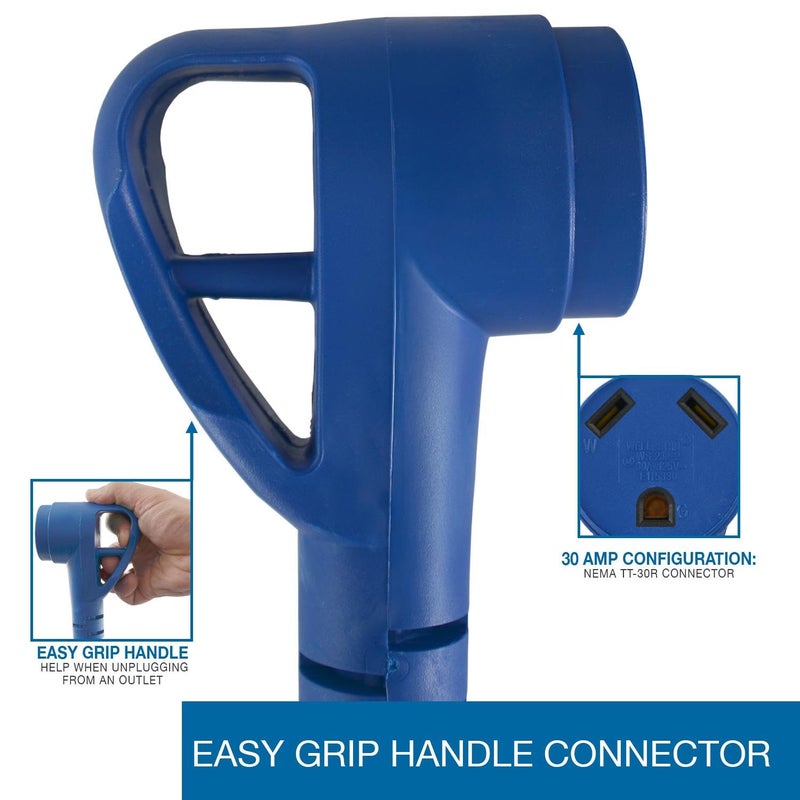 Conntek 14361, 30 Amp RV Extension Cord, Blue (25-Feet) - Image 4